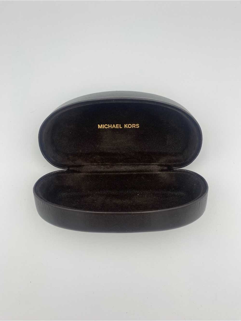 Michael Kors Dark Brown Eyewear Case with Gold Logo